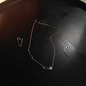 Two piece set .925 sterling silver safety pin set